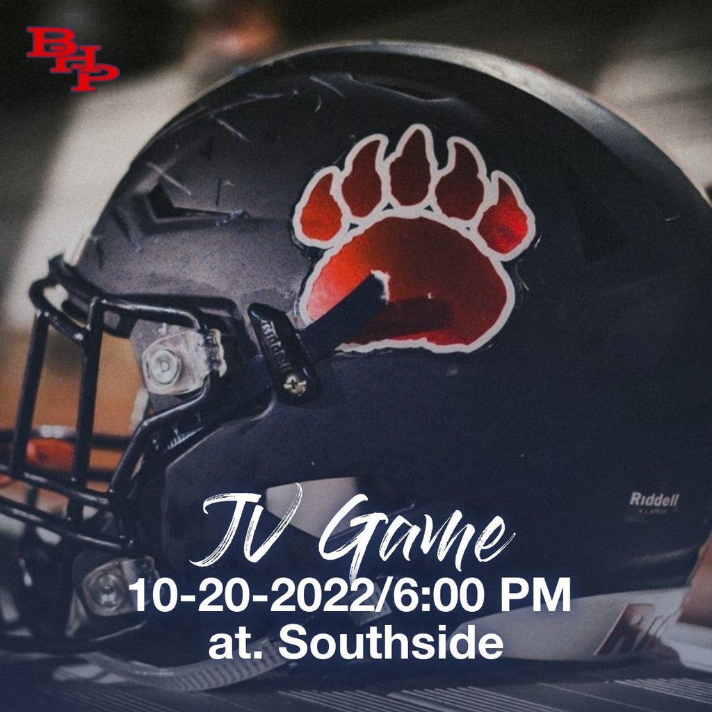 Good luck to the JV Football team as they travel to take on Southside tonight. Go Bears!