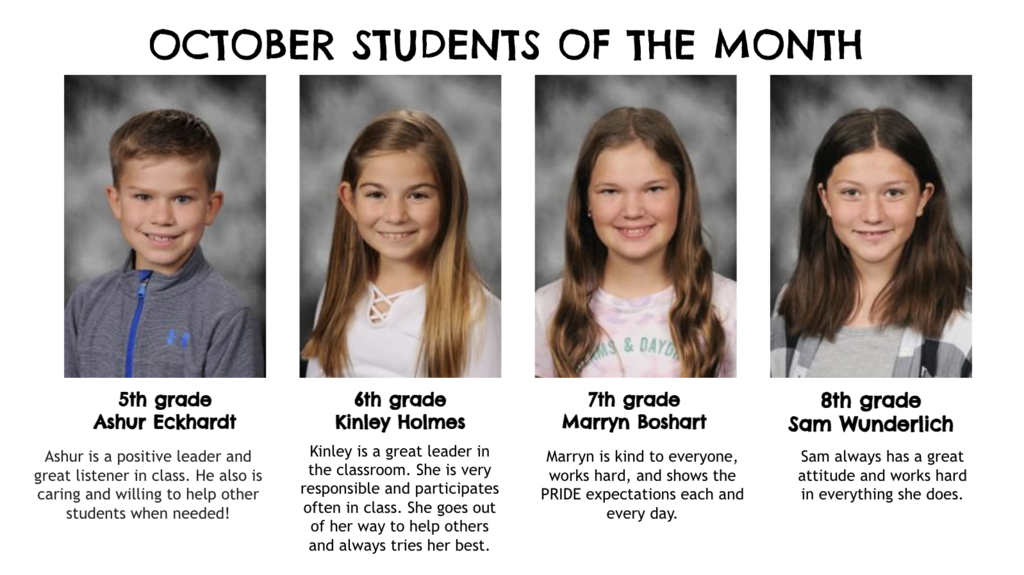 MPMS October Students of the Month