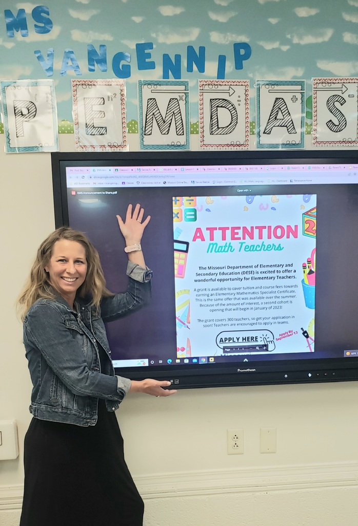 Ms. Vangennip receives math grant