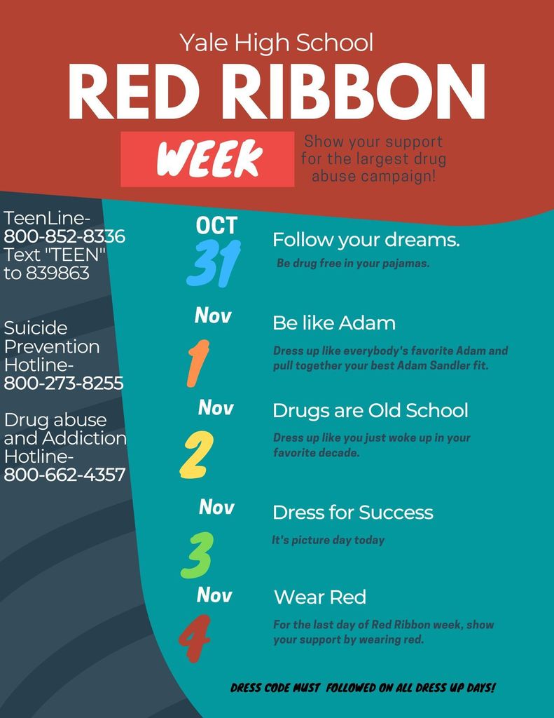 Jr. High & High School Red Ribbon Dress up Week