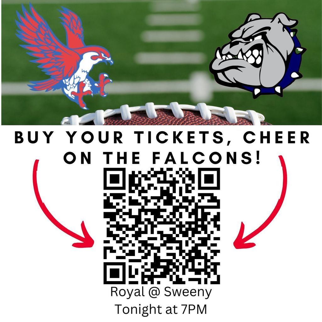 Join us tonight in Sweeny to cheer on the Falcons! #WeAreRoyal