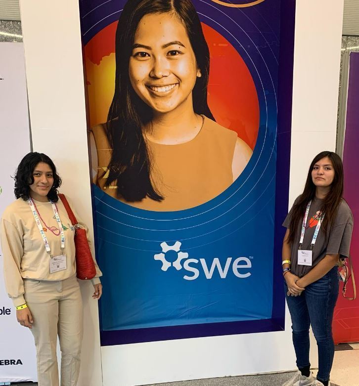 Royal Seniors Stephanie and Salma enjoyed a day at the Society of Women Engineers (SWE) Invent It. Built It. Event #WE22 #FalconPride #royal❤️