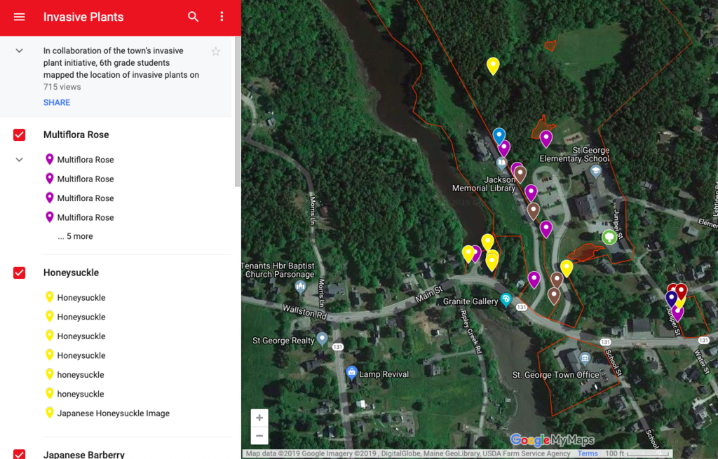 Map of Invasive Special around the St. George School