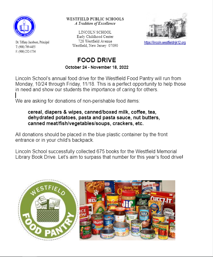 Food Drive Flyer, Oct 2022