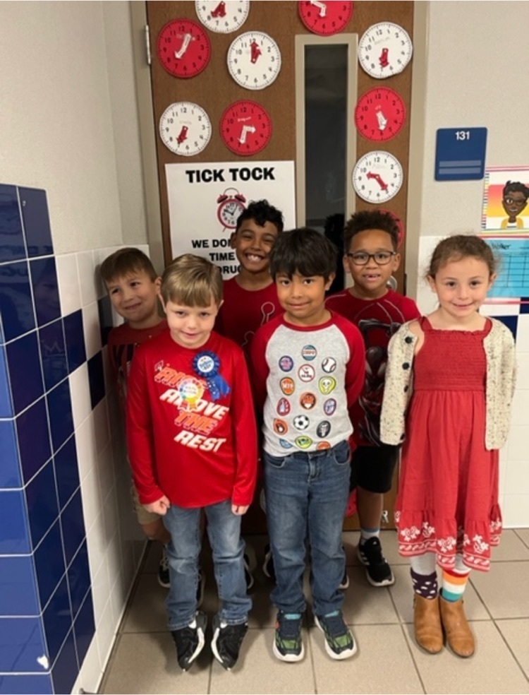 students in red