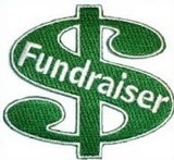 money symbol with text fundraiser