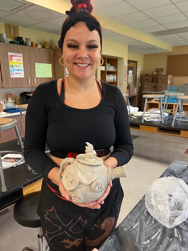 finished clay pot before sent to the kiln