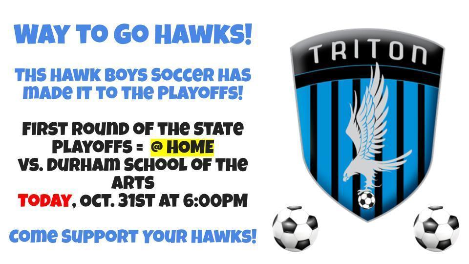Soccer Hosting Playoffs Today!