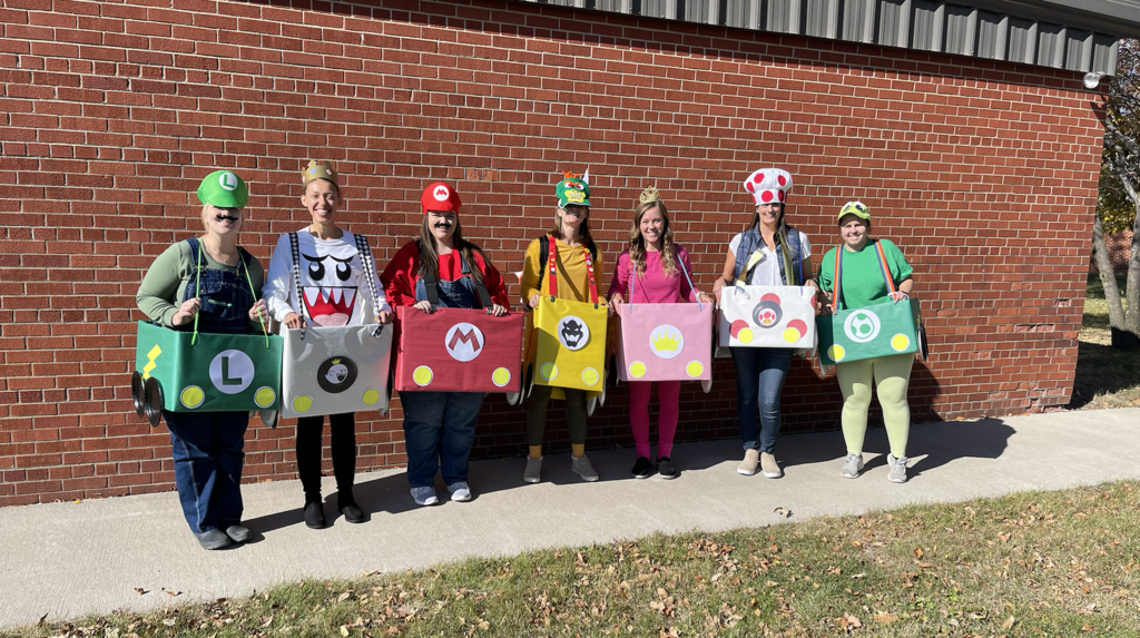 East staff dressed up as Mario Kart