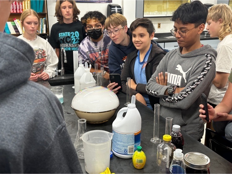 Students and science experiment