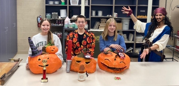 Jr. high paper mache pumpkins