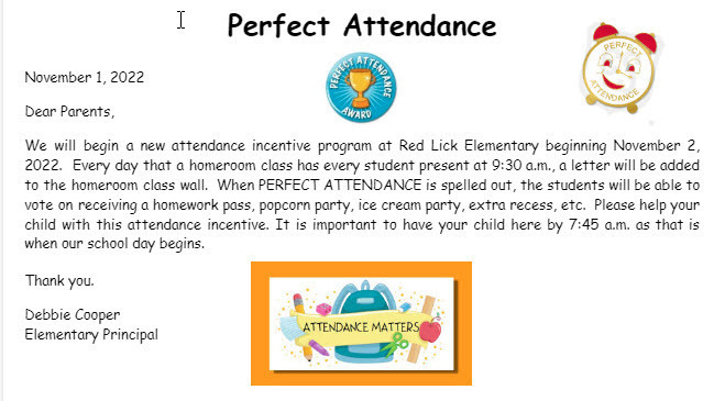 Perfect Attendance