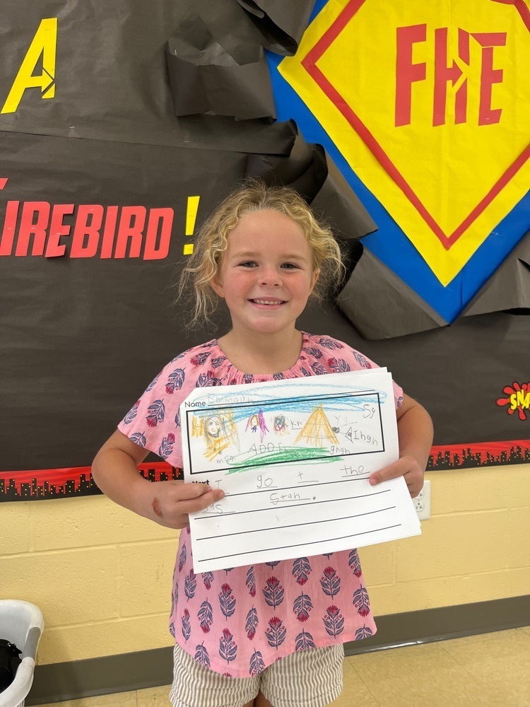 Kindergarten student shares her writing
