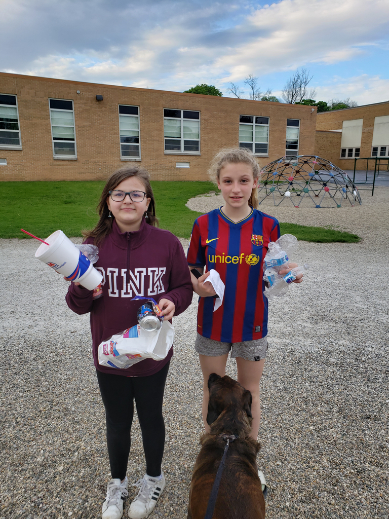 Kyleigh and Madison caught picking up trash at Maple! #CornjerkerPride