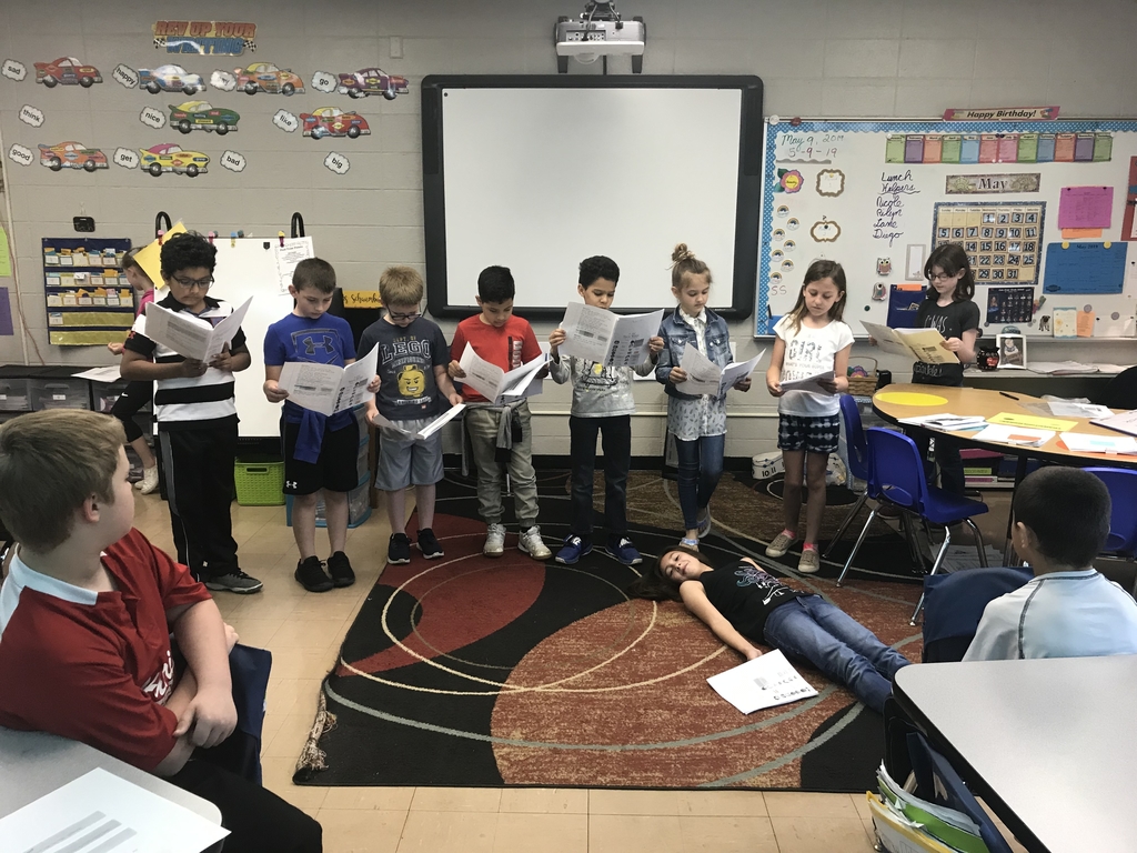Mrs. Schaumburg’s class is practicing plays they will perform at the end of May.
