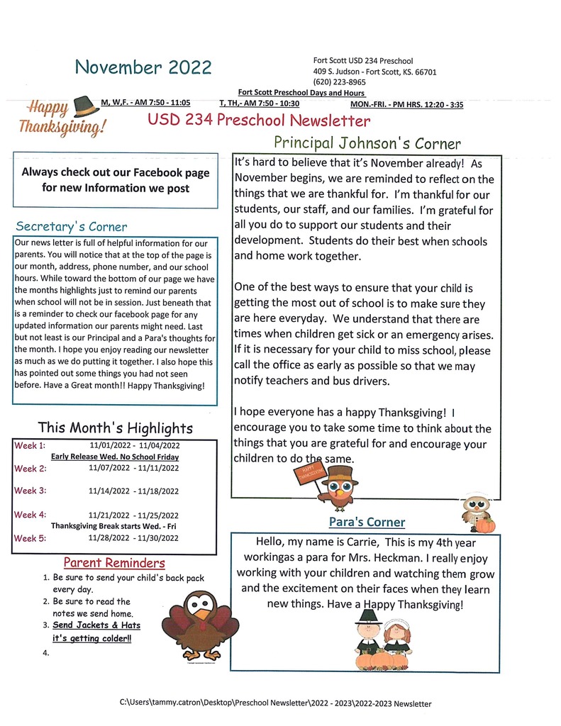 November Newsletter 2022
