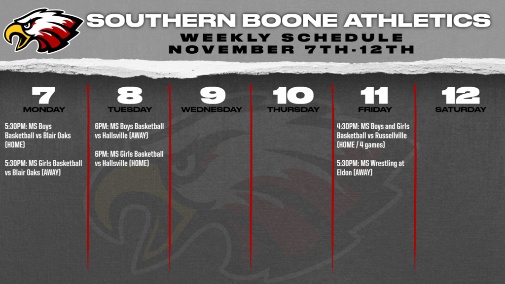Weekly Sports Schedule