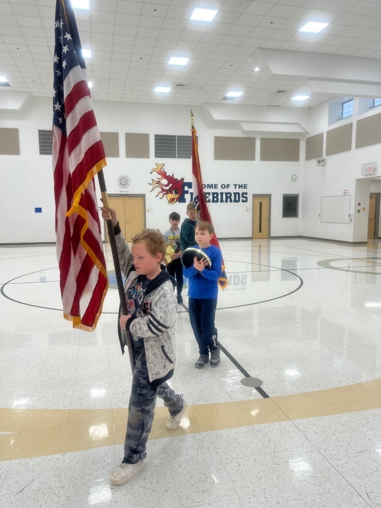 Cub Scouts practice the flag ceremony