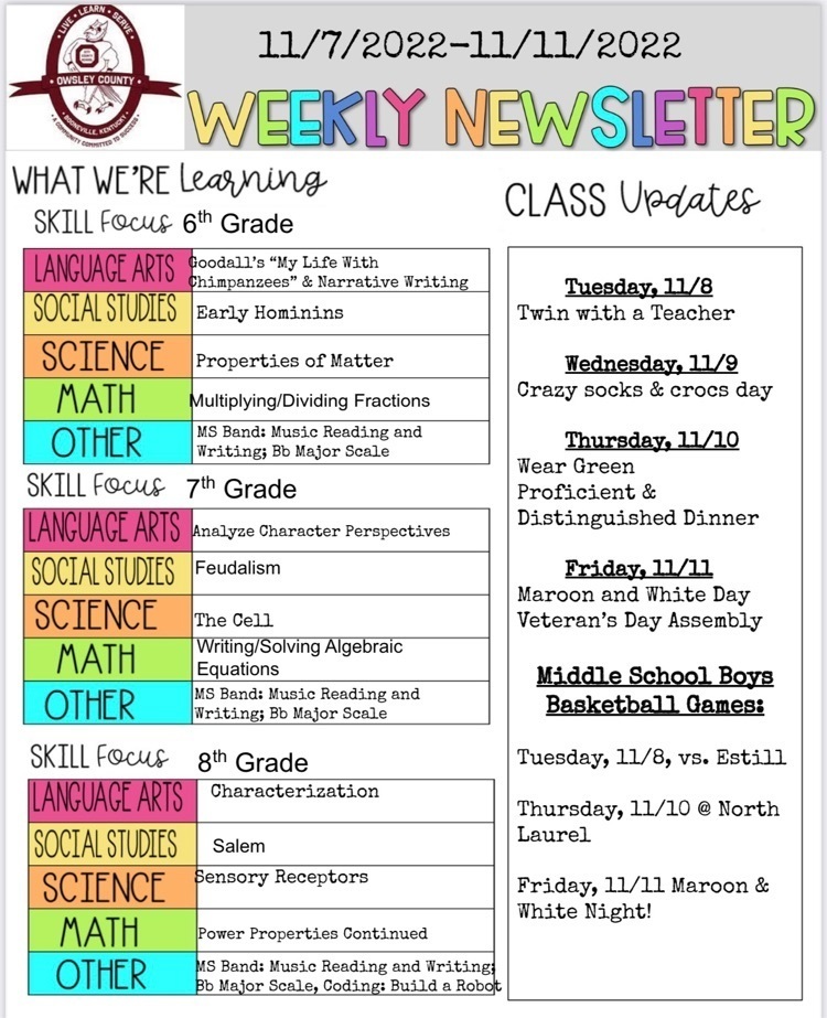 OCMS Weekly Newsletter
