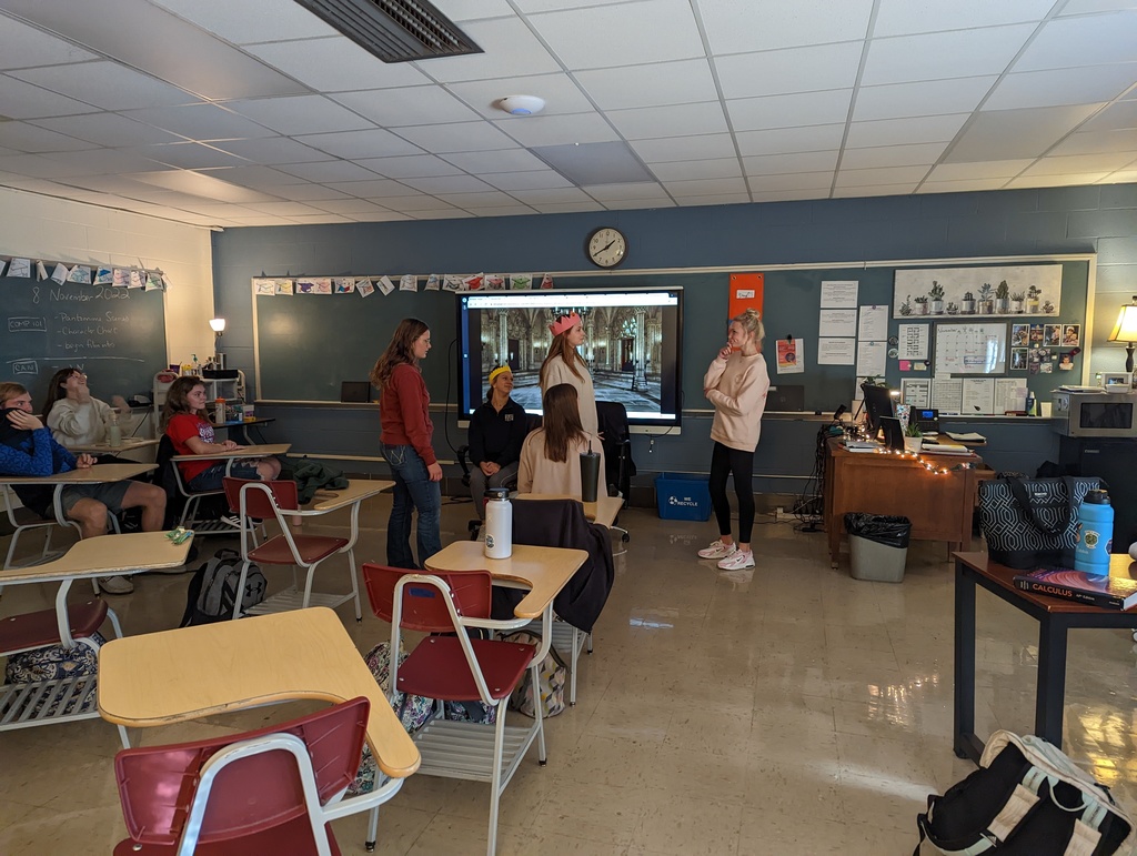 Acting out a scene from Act 1.