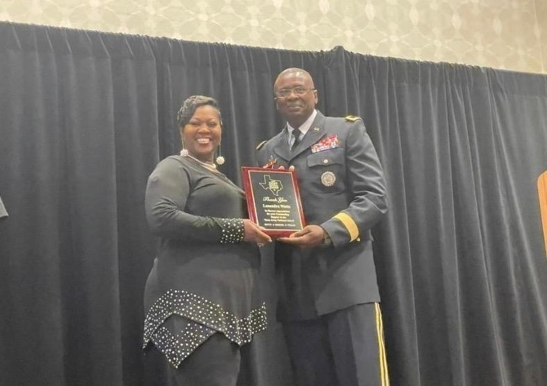 Congratulations to RHS Counselor Ms. Watts.  She was recognized as "most supportive to students and our future warriors" at the Lone Star Counselor's Conference on Nov. 7. Thank you for representing Royal High School and Royal ISD!