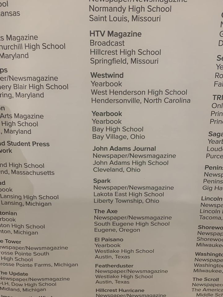 Yearbook award