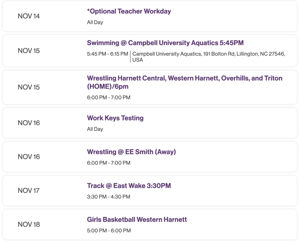 Triton's Weekly Events