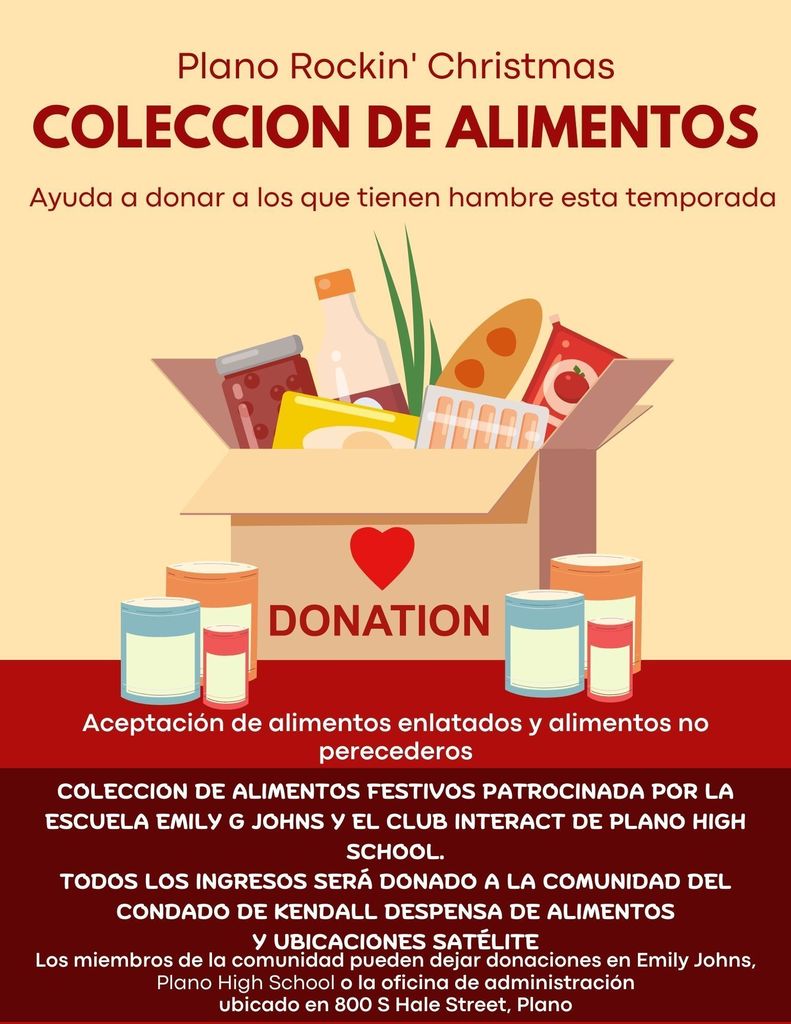 Plano Rockin' Christmas Food Drive Spanish