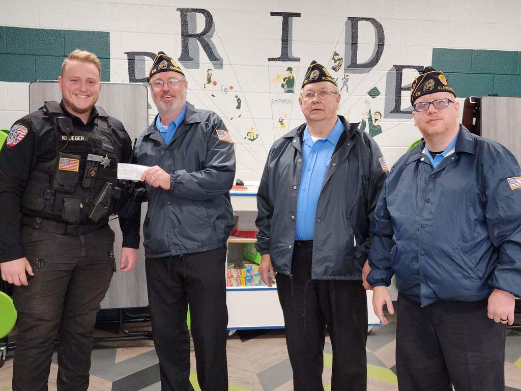 Florence American Legion #211 members with Nate Krueger of Florence County Sheriff's Department
