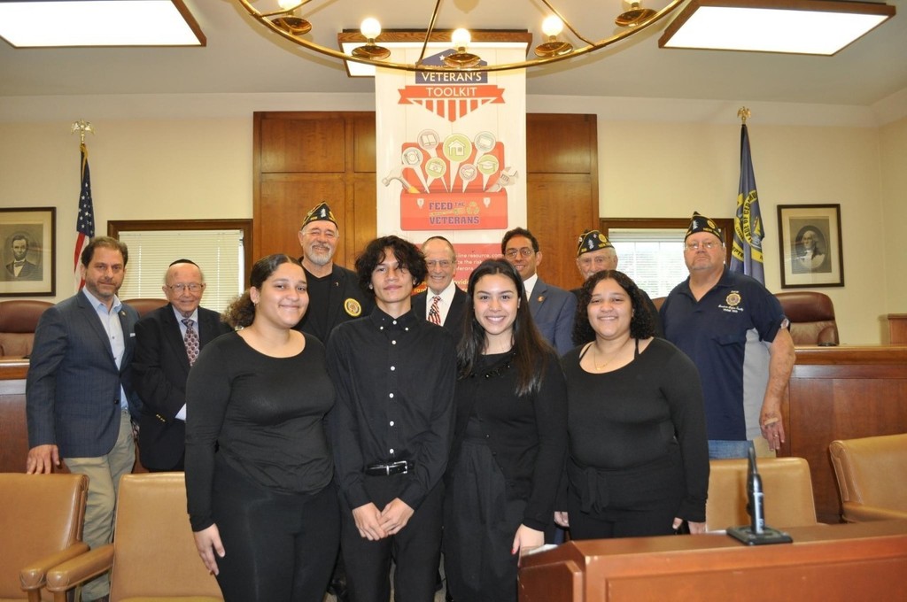 LHS Students at the Veterans Day Ceremony at the Cedarhurst Village Hall