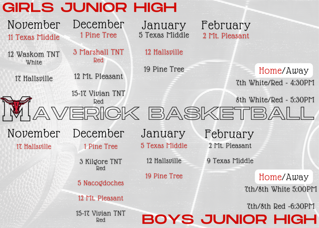 JH Basketball Schedules