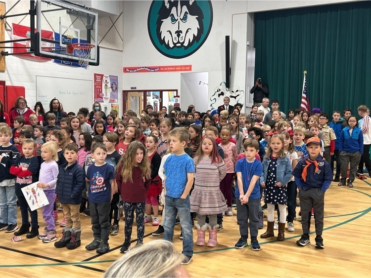 Our student body singing “God Bless the USA” to our Veterans and Active Duty Servicemen and women