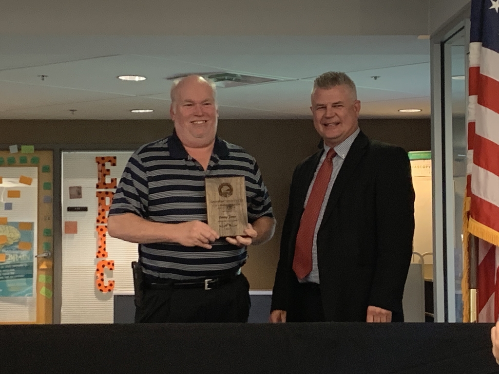 Mr Jones receiving CTE Administrator of the Year