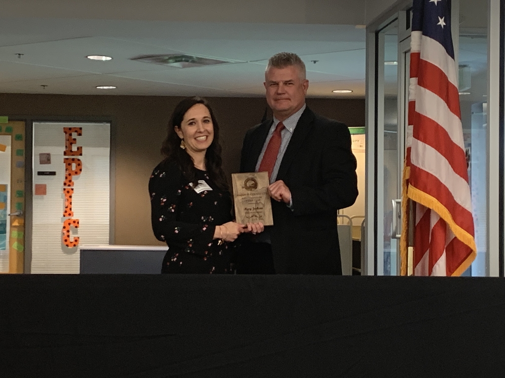 Mrs Jackson receiving CTE Counselor of the Year