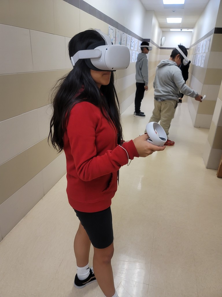 Girl using VR