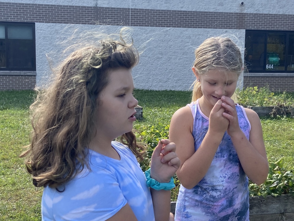 Miss Jeanne visits with 3rd Graders to share the end of the year harvest in the school gardens