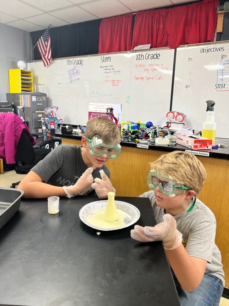7th Grade is learning about the Changes in States of Matter with Elephant Toothpaste!