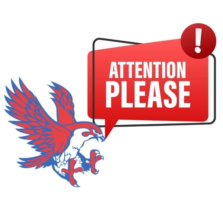Good morning, Falcons! A few quick announcements: First, buses ran late today! Second, tonight’s special school board meeting has been cancelled. We will announce the new date and time once they are finalized. Have a great day! 
