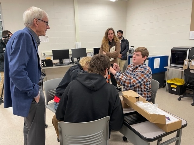 Tony Evers and Florence Students