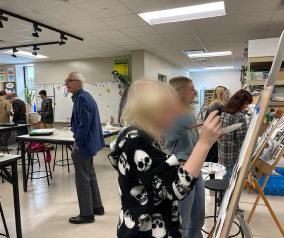 Tony Evers and Florence Students