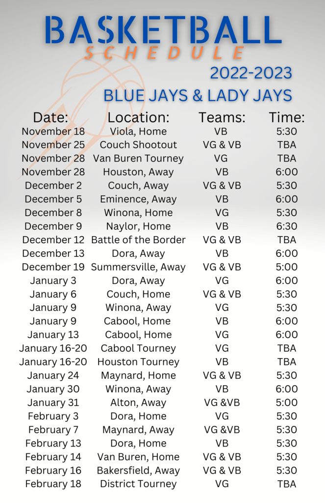 Basketball Schedule 2022-2023: Liam Perez