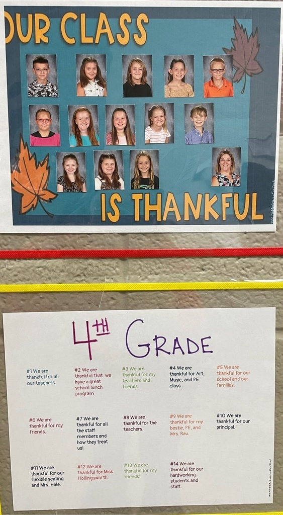 4th grade is Thankful for many things this year! 