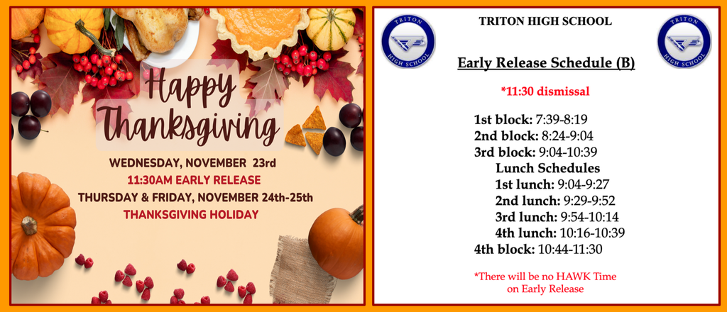 Wednesday 11/23 Schedule