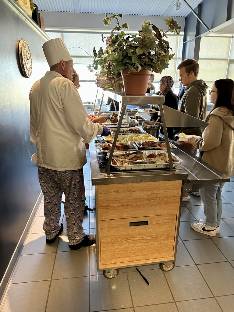 Chef/Culinary Arts Serving Harvest Meal to WRVC Students