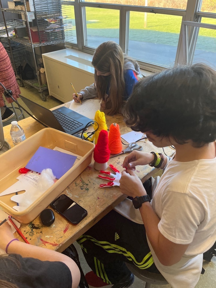 8th grade art students 