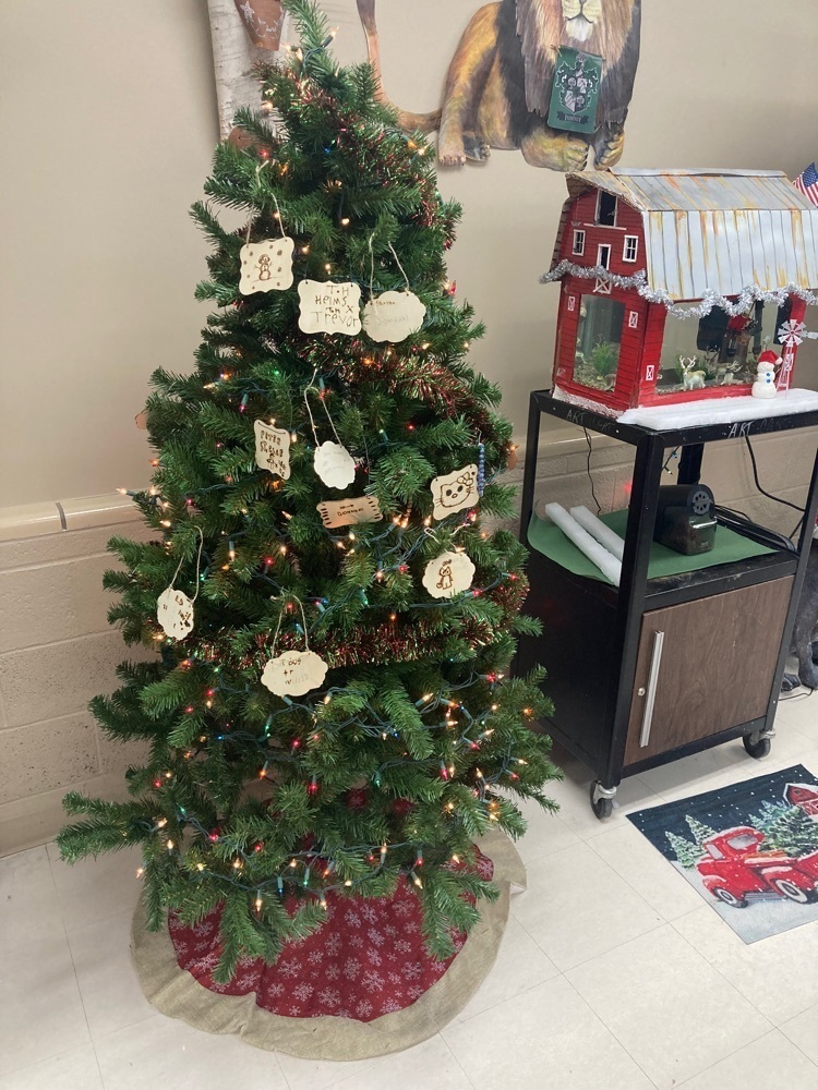 Art room student tree decorating
