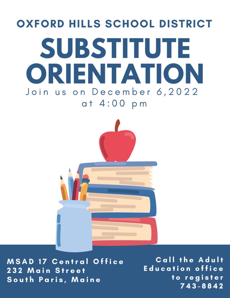 Substitute Orientation Class Flyer