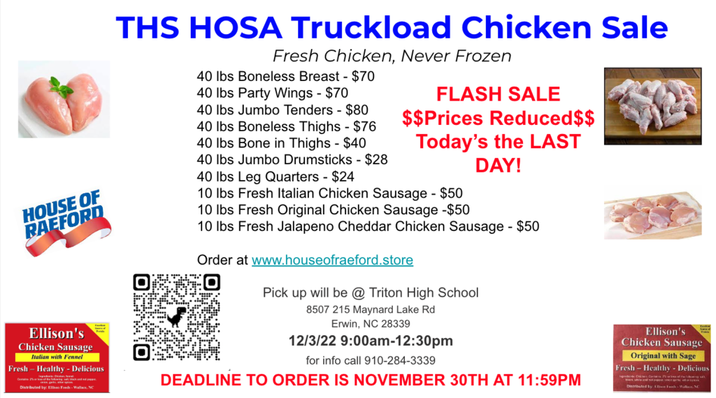Last Day HOSA Chicken Sale