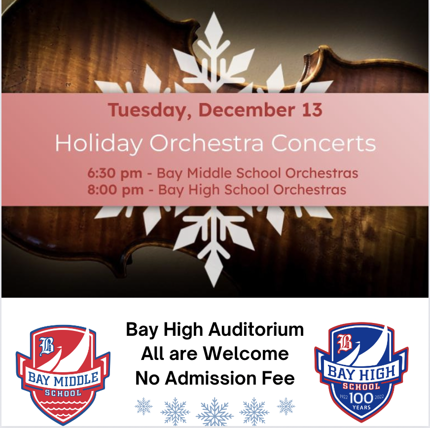 BMS and BHS Holiday Orchestra Concerts Flyer 2022