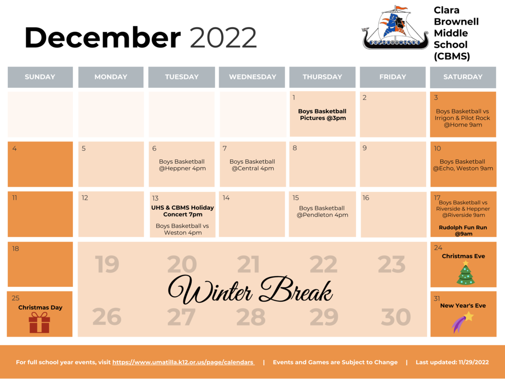 CBMS Calendar